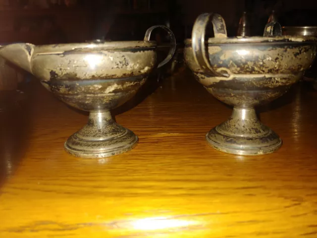 Vintage National Sterling Silver Sugar Bowl & Creamer Set Weighted Scrap or not