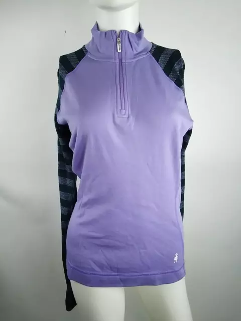 Smartwool Women Classic Thermal Merino Pattern Zip Top Purple Medium 16375-L70