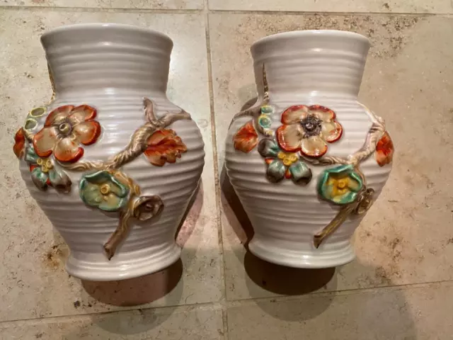 Pair Of Signed Clarice Cliff Vases