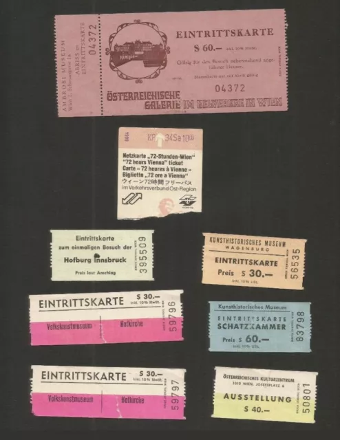 lot 8 BILLETS tickets entrees Autriche AUSTRIA Wien VIENNE Innsbruck MUSEE