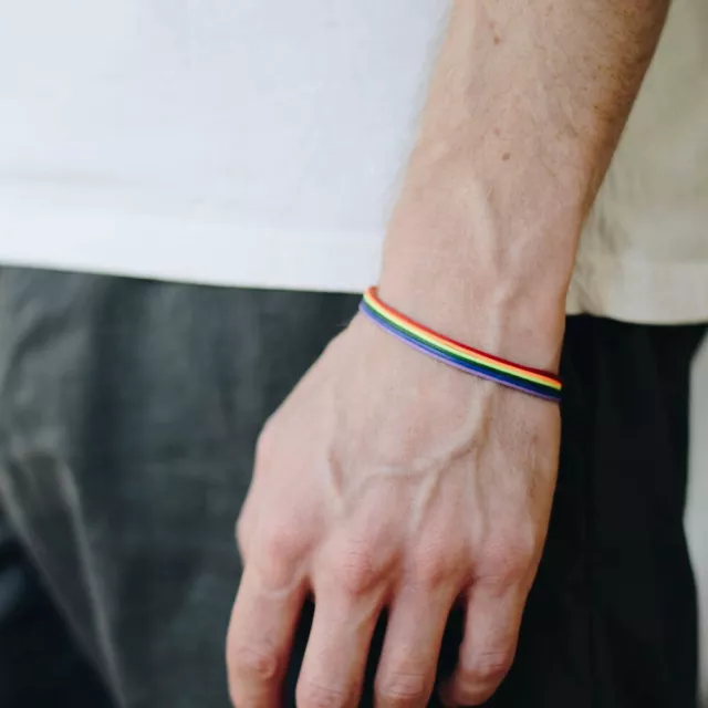 Lgbt Gay Pride Lesbian Rainbow Friendship Bracelet LGBT Wax Rope Trans Men Charm 3