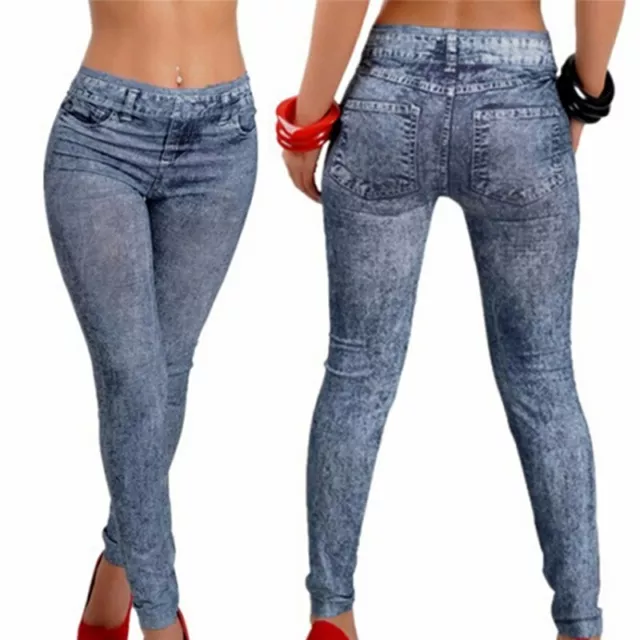 Mallas Vaqueras Con Bolsillo Para Mujer Leggings Ajustados De Fitness Pantalones