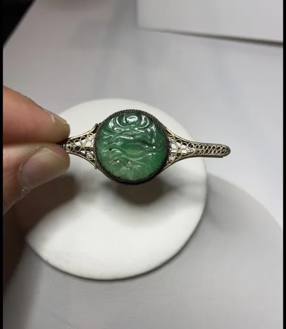 Qing Dynasty Jadeite Silver Pin