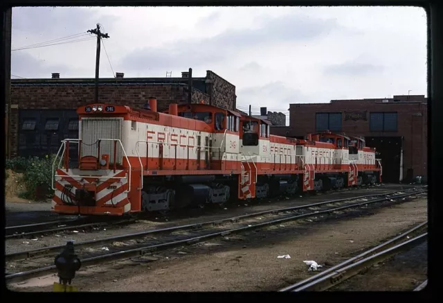 Frisco SLSF EMD Switchers Lindenwood Yard Scene Original Kodachrome Slide