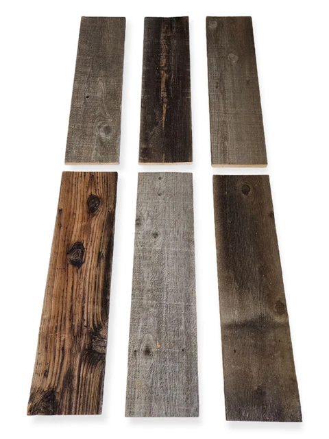 24" x 5.5" Reclaimed Wood Boards. 6 Pack. Rustic Barnwood Boards. 3