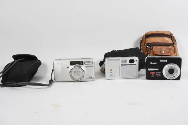 H54U20- 3x Fotokamera Nikon, Minolta, Rollei mit Hülle