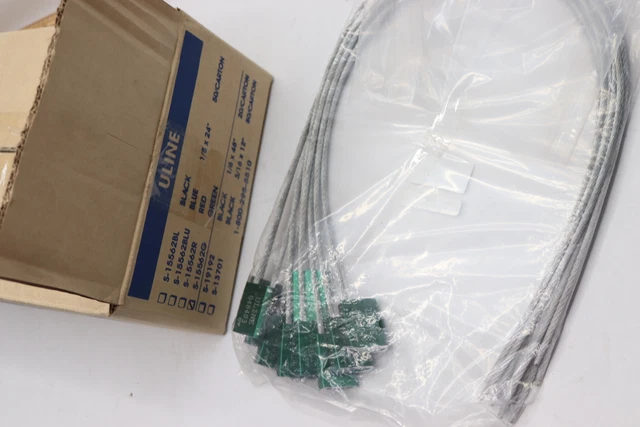 (10-Pk) Uline Cable Seals Green 1/8" x 24" S-15562G