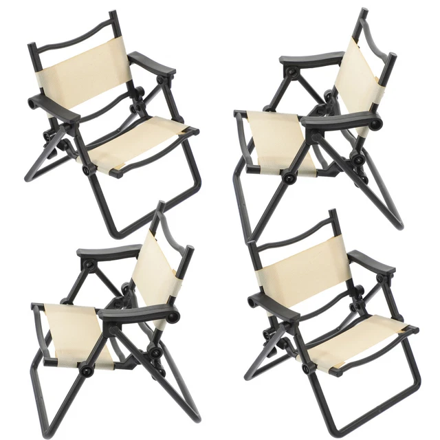 4pcs Miniature Beach Chair Doll House Furniture Mini Chair Model Micro