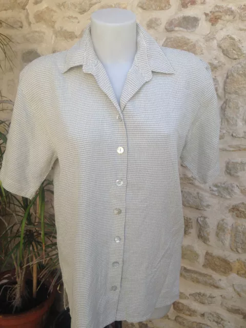 CHIARO haut chemise manche courte polyester viscose beige Taille 40