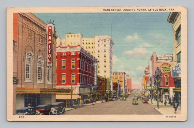 Postcard Little Rock Arkansas Main Street Looking North