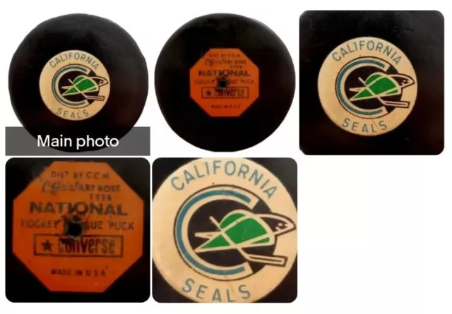 California Seals 🦭🛸🏒  Nhl Converse Official Game Puck Usa Art Ross Ccm