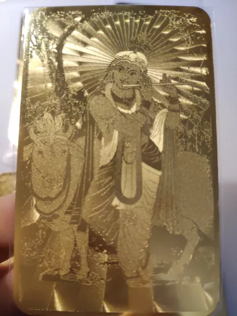 Lot 3 pcs.Money talisman Krishna #8  metal card Purse Money Attract Wealth