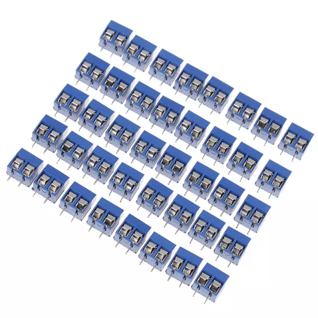 10Pcs blue 2-pin pitch screw terminal block connector 5.08mm panel pcb mount~m'