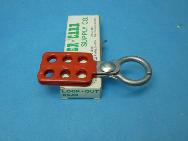 McMaster Carr Osborn OG-80 Lock Out 1" Hasp Aluminum Red 6 Hole New