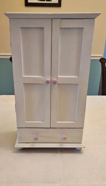 Doll Clothing Armoire - Hand made Solid Wood - Hangers Included