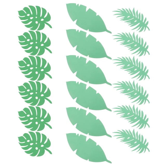 18 piezas hojas de papel hawaiano imitación papel verde decoración del hogar