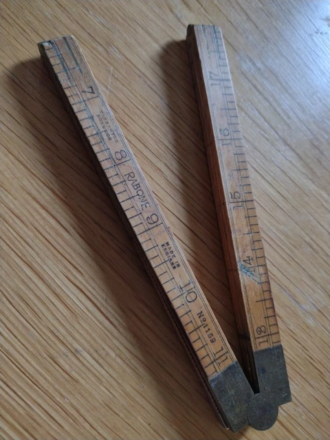 Rabone England No.1159 Boxwood Hinged Ruler Used Condition