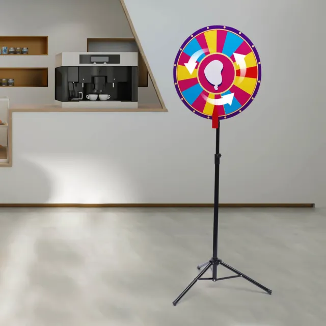 24 Inch Prize Wheel Fortune With Tripod Floor Stand Carnival Spinnig Game Color
