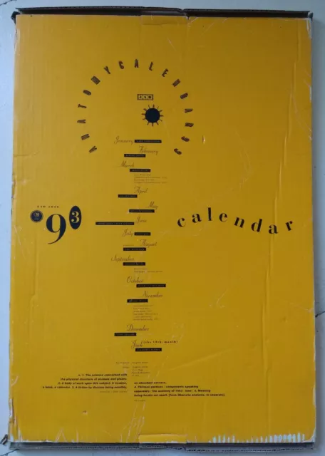 4AD Anatomy Calendar 1993 (Vaughan Oliver, V23,  XAD 2020)