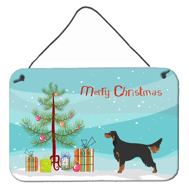Gordon Setter Merry Christmas Wall Door Hanging Sign BB8436DS81-SUK