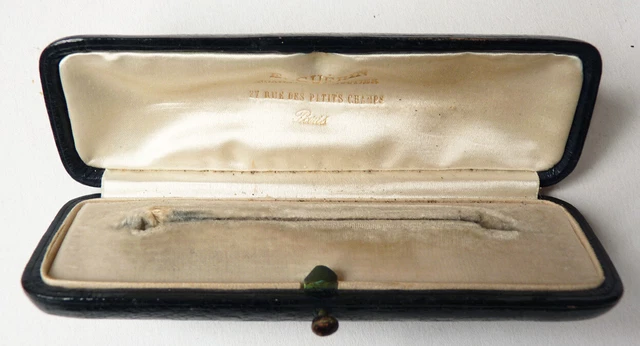 Écrin à Boucles D'oreilles Ancien En Cuir - Marque KELTZ Strasbourg, 19ème Siècle - Occasion