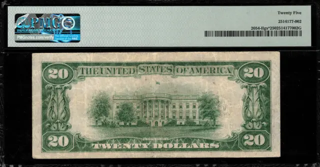 1934 $20 FRN Minneapolis FR.2054-I* - Light Green Seal - STAR NOTE - PMG 25 2