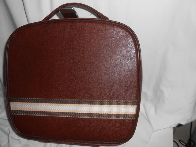 Custodia vanity vintage in finta pelle marrone chiaro Constellation bagaglio custodia weekend specchio