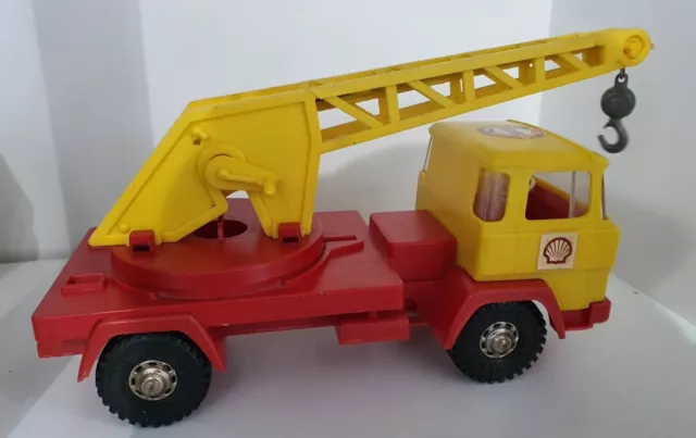 VINTAGE PLASTIC HAMMER DEUTZ TRUCK With CRANE SHELL OIL Made in W. Germany 80's