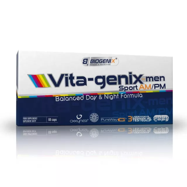 BIOGENIX Vita-Genix Men Sport AM/PM 60 Capsules VITAMINS MINERALS ON DAY & NIGHT