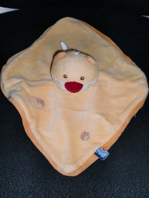 doudou plat chat ours jaune orange SUCRE D'ORGE (2 dispo)