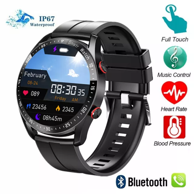 2024 New Blood Pressure Smart Watch Men Military Fitness Tracker Wristwatch