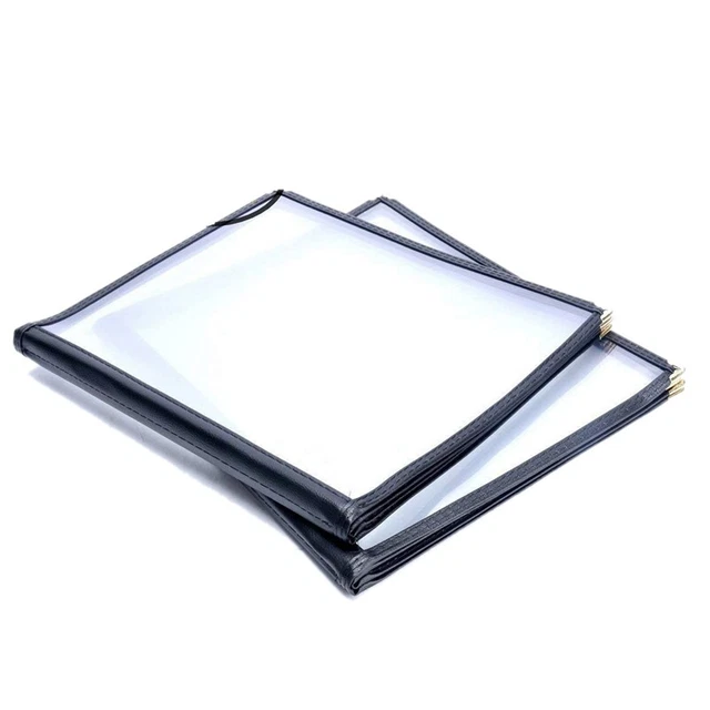 2Pcs Couvertures de Menu de Restaurant Transparentes pour Format A4 Livre  4975