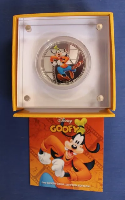 2014 Niue 1oz Silver Proof $2 coin "Mickey & Friends - Goofy" in Case with COA