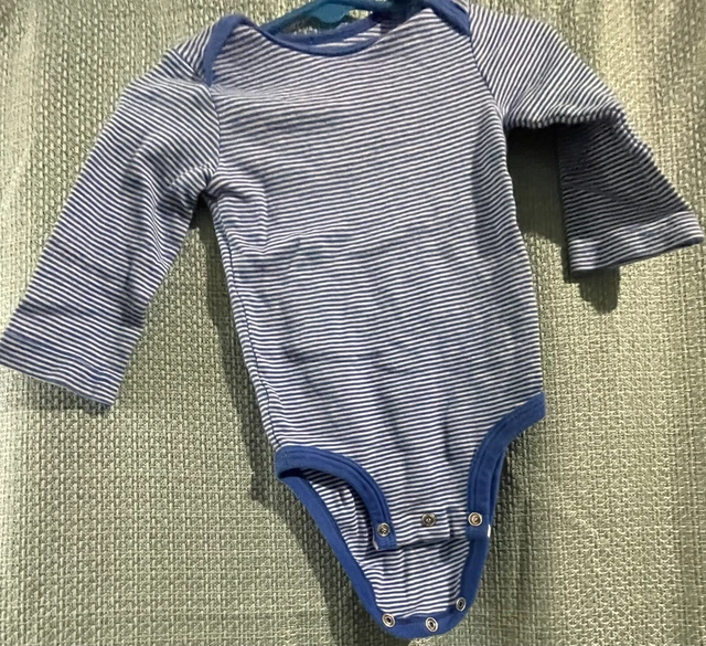 carter's baby boy one piece blue and white stripes 6 months