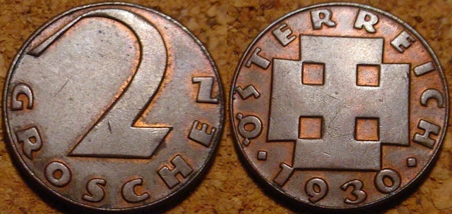 Hi Grade A.unc 1930 2 Groschen Austria**Superb Details***