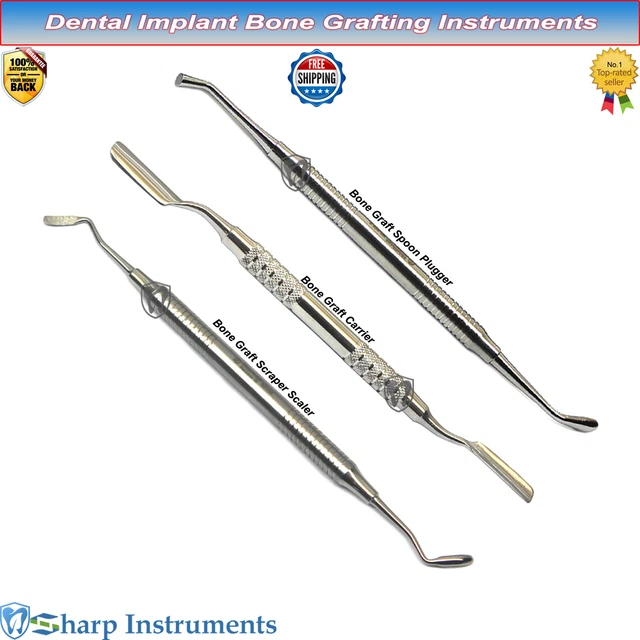 DENTAL BONE GRAFT Scaler Kit Double Ended Implant Surgical Instruments ...