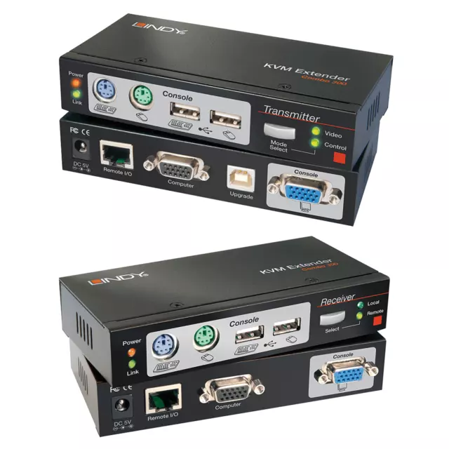 Lindy 39378 Extender KVM Combo Cat.6 VGA, USB & PS/2, 300m