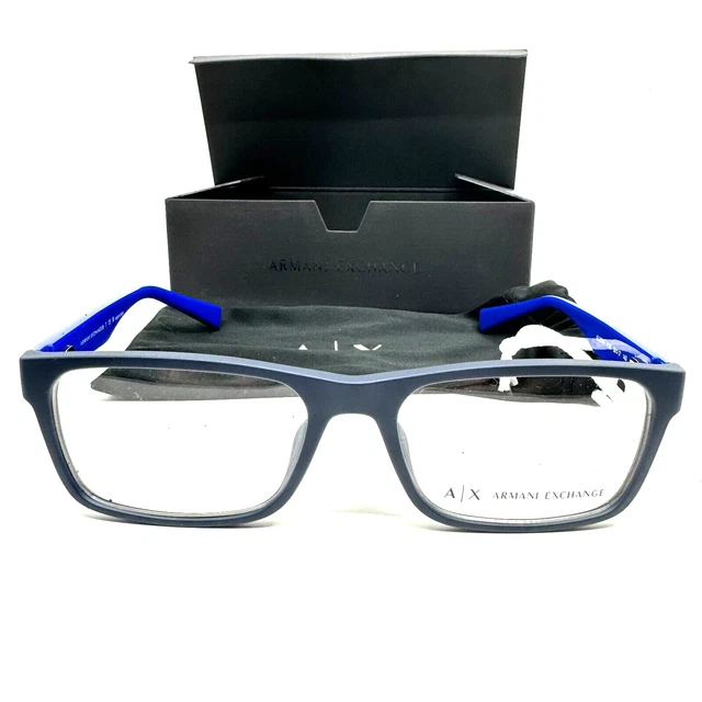Armani Exchange AX3038F Eyeglasses Men Blue Rectangle 56-17-140 H9647