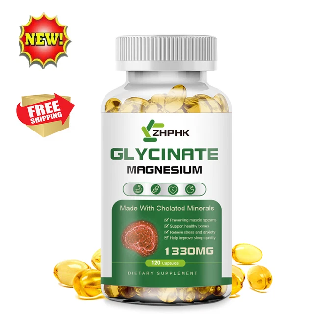 MAGNESIUM GLYCINATE 1330MG Capsules Muscle Brain Support Promote Sleep