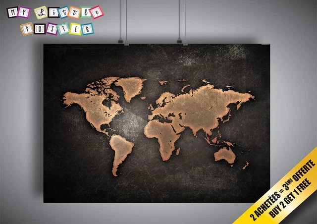 Poster Monde XXL – Carte Du Monde Géante 252x150cm, Déco Salon