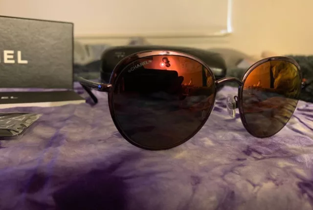 CHANEL 4206 426/C1 Metallic Purple Sunglasses- Brand New w/ case 
