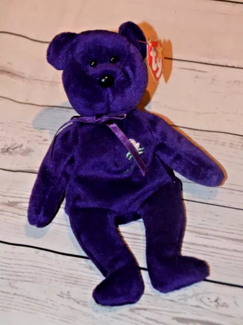 Genuine TY Princess (Diana) Bear 1997 Beanie Baby PVC No Space tag Indonesia