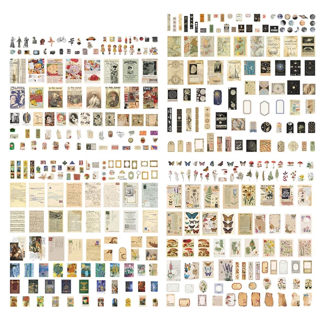 EPHEMERA LOT JUNK Journal Scrapbook 120 Pieces Vintage Antique DIY ...