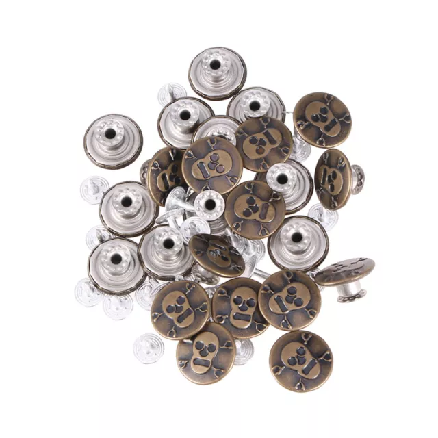 25 Pcs Jean Fasteners Press Button for Sewing Clothing Press Studs Buttons 3