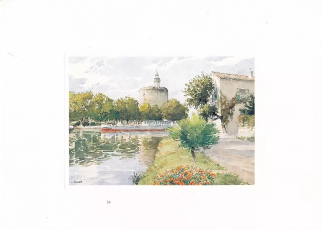 AIGUES MORTES PAR C. JOUSSET - CARTE ART PRINT LUTEC EDITION - 20 x 15 CM - NEUF