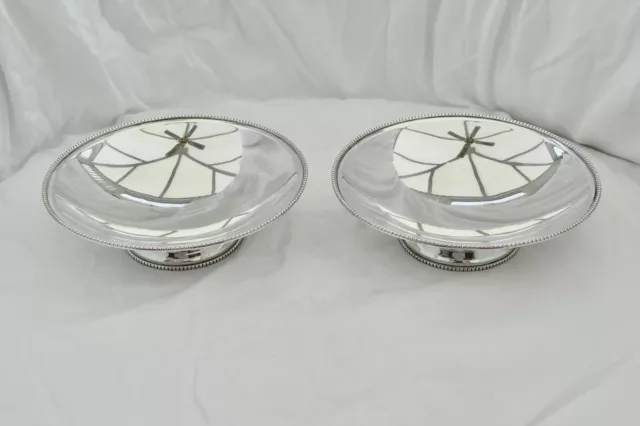 RARE PAIR of GEORGE VI HM STERLING SILVER STRAWBERRY BOWLS 1946