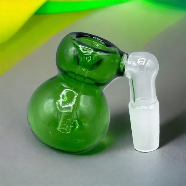 Glass 14mm Ash Catcher Bong Bowl 45 Degree Slide Water Bubbler - GREEN