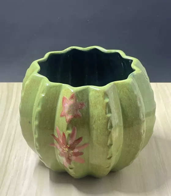 Vintage Mid-Century Cactus-Theme Ceramic Planter