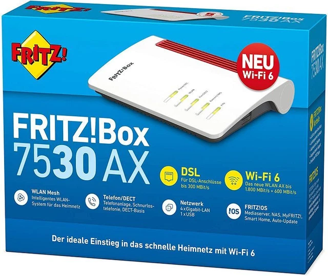 VORHER LESEN! AVM FRITZ!Box 7530 AX WI-FI 6 Router (DSL/VDSL,1.800 MBit ...