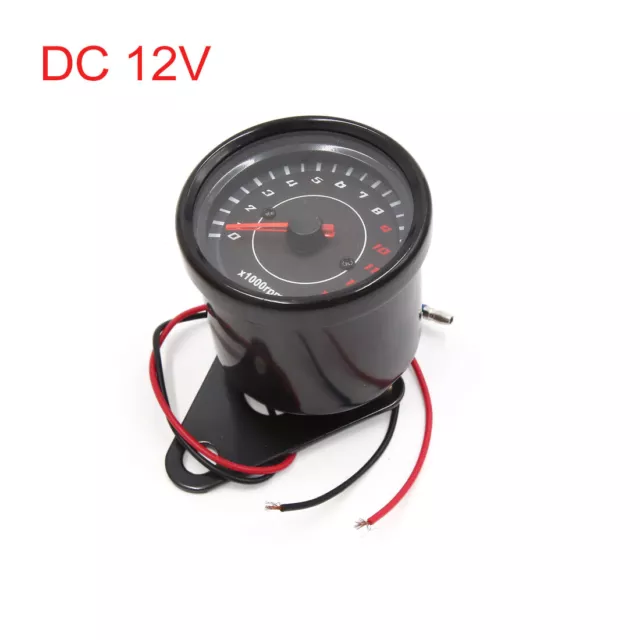 Universal Motorrad Tachometer Einspur Messgerät Schwarz DC 12V 0-13000 RPM